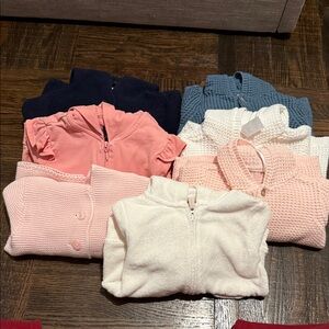 Bundle of 7 Cozy Sweaters in Pink, Blue, and White